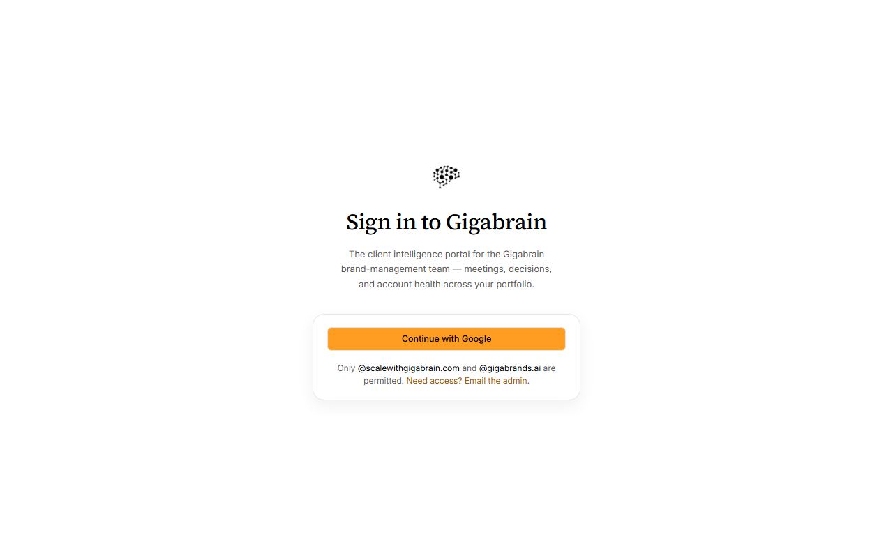 GigaBrands Client Portal website preview